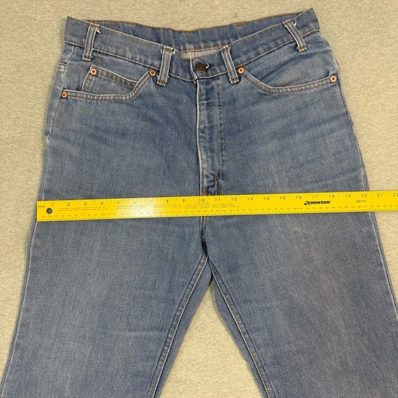 Levis 517 Vintage 70s Pristine USA Orange Tab Bootcut Flare Blue Jeans 34x34 - Picture 10 of 11